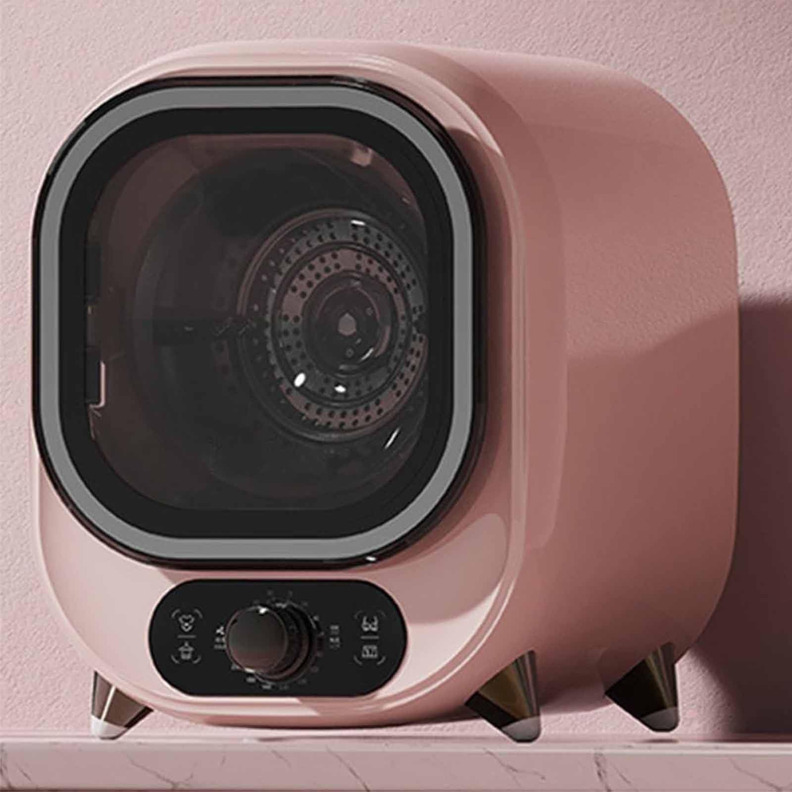 Kleiner Wäschetrockner,Tragbar Belüfteter Wäschetrockner,Mit Doppelter Temperaturkontrollsonde,Perfekt Für Den Einsatz Auf Der Arbeitsplatte Oder an Der Wand,Pink