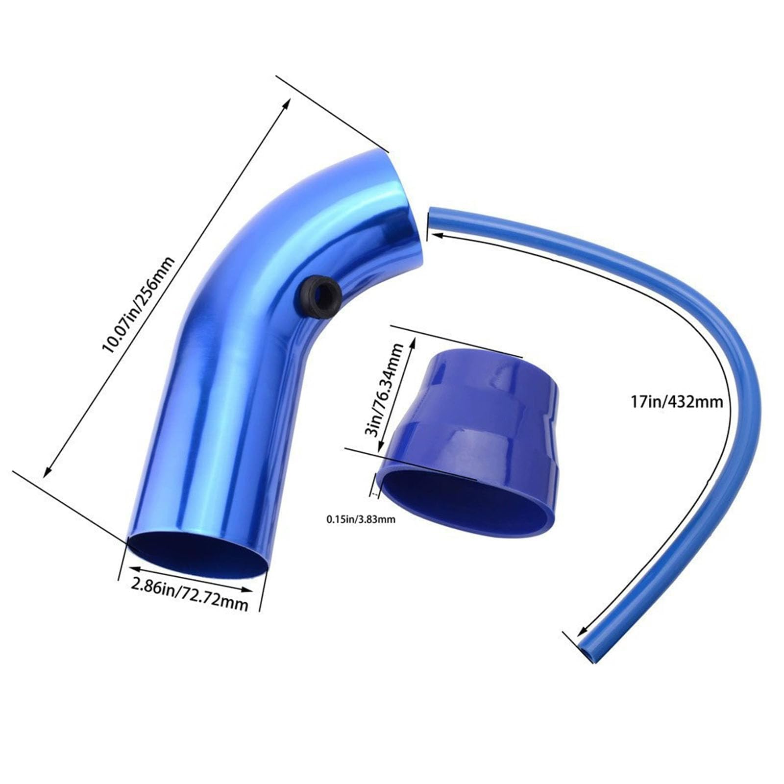 Kit Admision Aire Frio para Toyota C-HR CHR Hybrid/EV A-Gasoline/2016-2024 | Filtro Aire Alto Flujo Coche Conico 76mm, Tubo de Admision Directa Aluminio