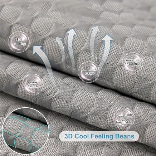 Copridivano lavabile – protezione antigraffio per divano estate coperta a forma di L per mobili grigio 110 x 110 cm – perfetto per proprietari di casa e animali domestici