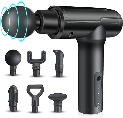 KZED - Pistola de masaje muscular masaje de percusión para atletas masajeador de tejido profundo masajeador portátil de mano para aliviar el dolor 6