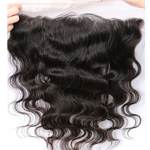 Ear To Ear Full Lace Frontal Closure Brazilian Body Wave Human Hair Unprocessed Virgin Human Hair 13x4 Lace Front Closures Natural Black 14 Inch