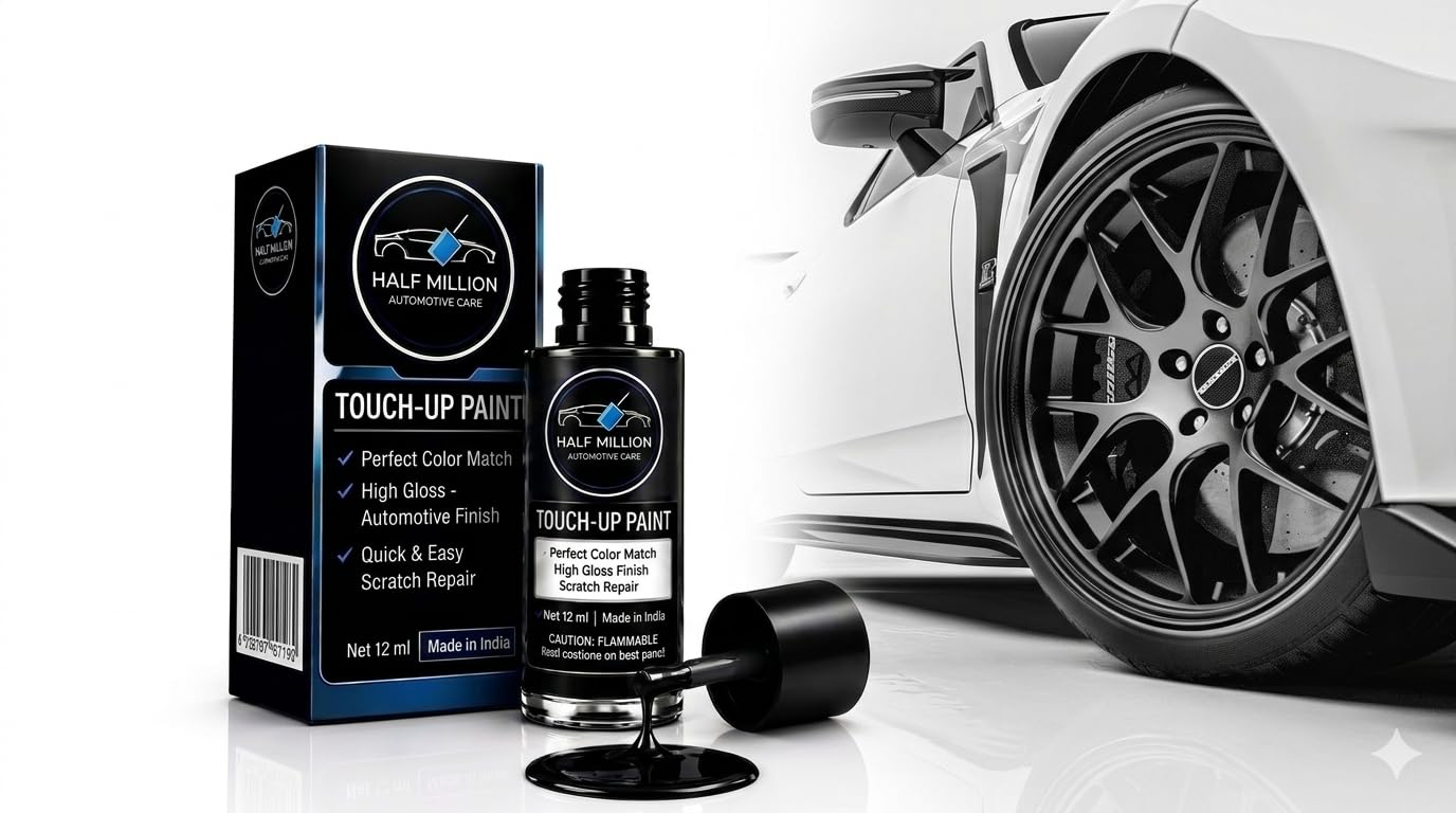 HALF MILLION® Alloy Wheel Black Touch Up Paint | Wheel Scratch Repair Paint for All Black Alloy Wheels | Quick Dry Rim Paint for Scuffs, Curb Rash, Chips & Minor Damage | Easy DIY Application-image-21