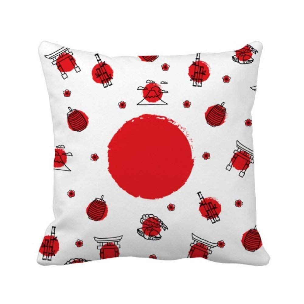 Housse de coussin carrée japon motif drapeau décoration maison asie