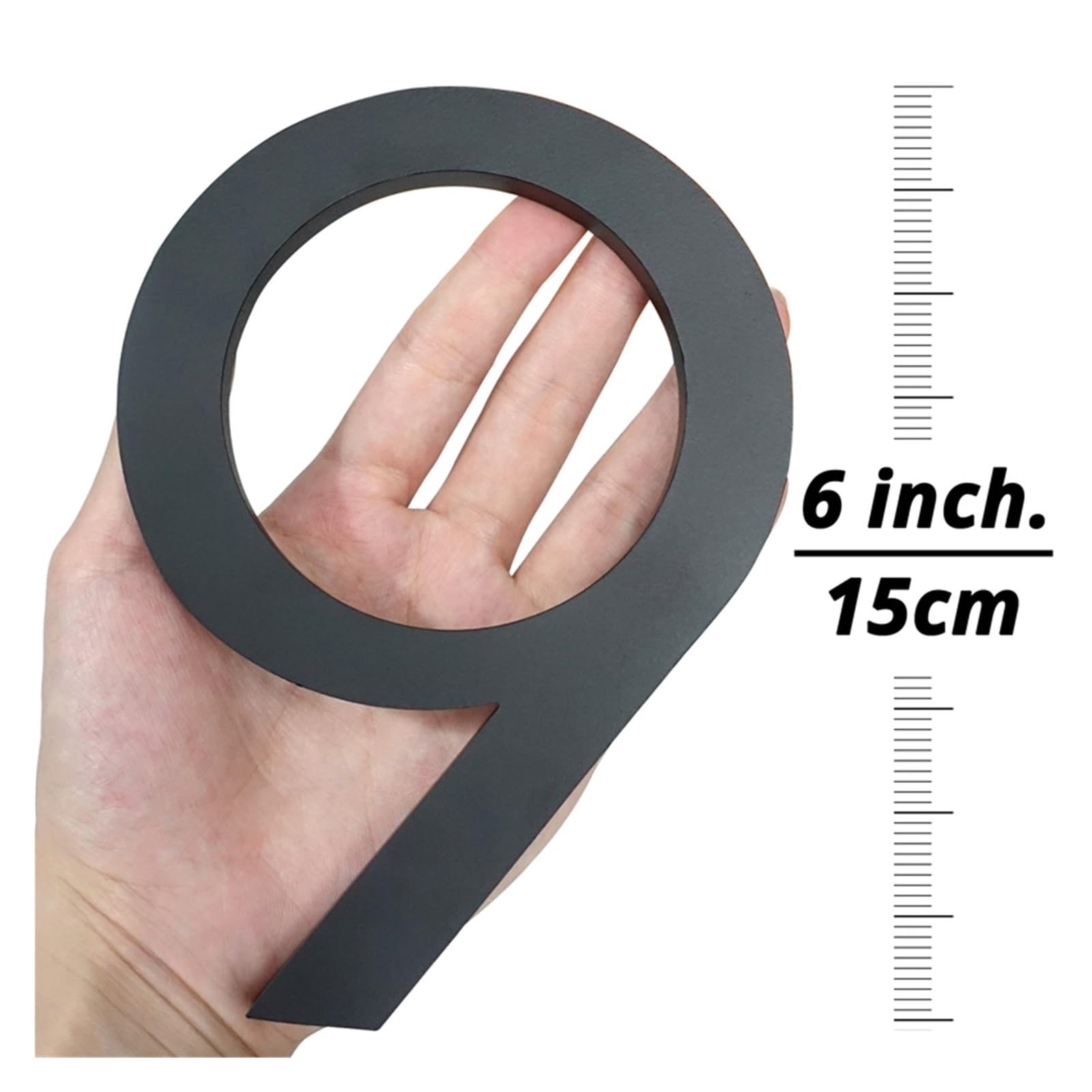 1 Szt. 152 Mm Pływający Numer Domu Na Zewnątrz 6 Cali Czarny Stop Aluminium Drzwi Do Mieszkania Znak Adresu Skrzynki Pocztowej(9,15cm)