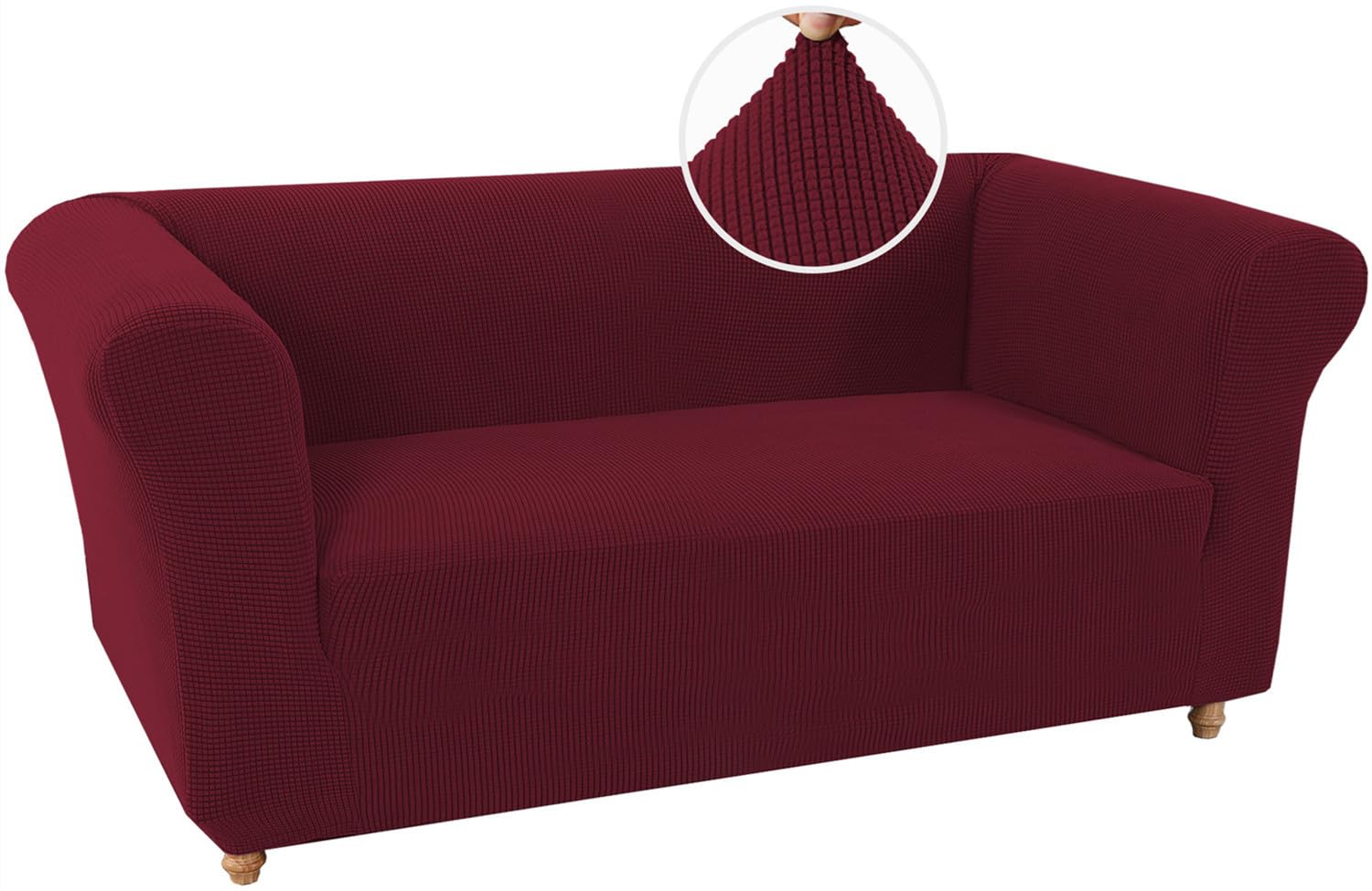 Wjhdwyd Vino Rosso Chesterfield Stretch Sofa Cover Non-Slip Stain Resistant Stretch Sofa Slipcover 2 Seater Sofa Cover With Armrests Super Soft Fabric(,2 Posti)