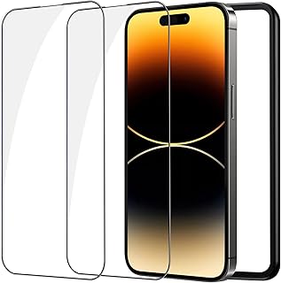 ガラスフィルム iPhone 14 Pro 用 強化ガラス 液晶 保護フィルム 全面保護 アイフォン14プロ 用 画面 保護ガラス ガイド枠付き 2枚セット