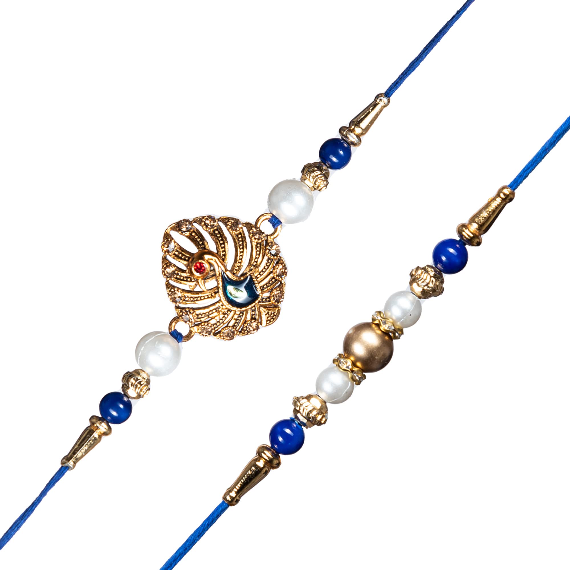 Vidhyasagar Enterprises Unisex-Adult Stylish Blue Peacock And Feather Rakhi (Set Of 2) With Roli Chawal And Greeting Card (B0B1X6479G) Amazon Price History, Amazon Price Tracker