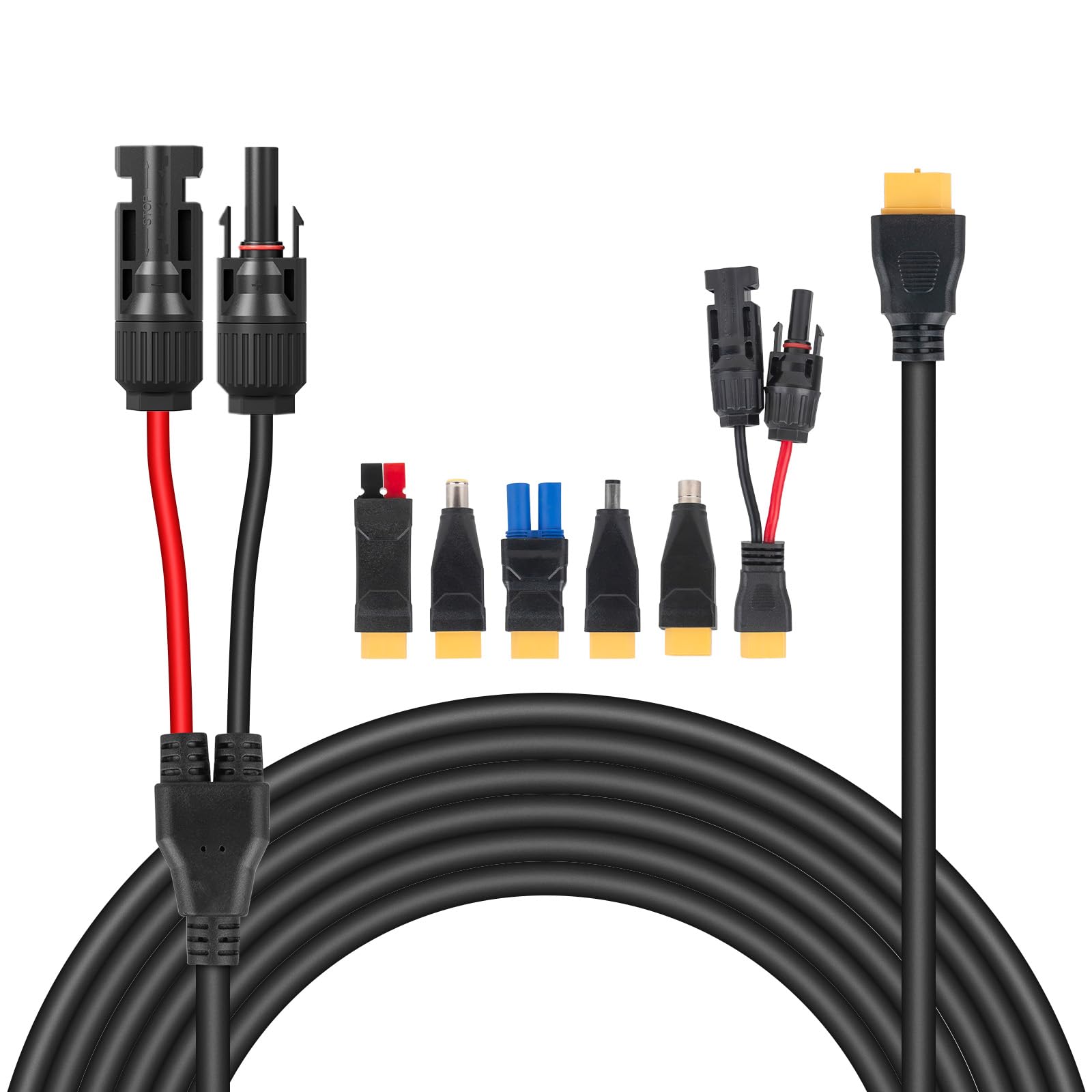 Cable de panel solar mc4 a xt60 7 en 1 cable solar con DC5521 7909 8020 XT60 EC5 MC4 enchufe Anderson de 1 m de longitud con paneles solares generadores baterías RV (1 m (3.3 pies)