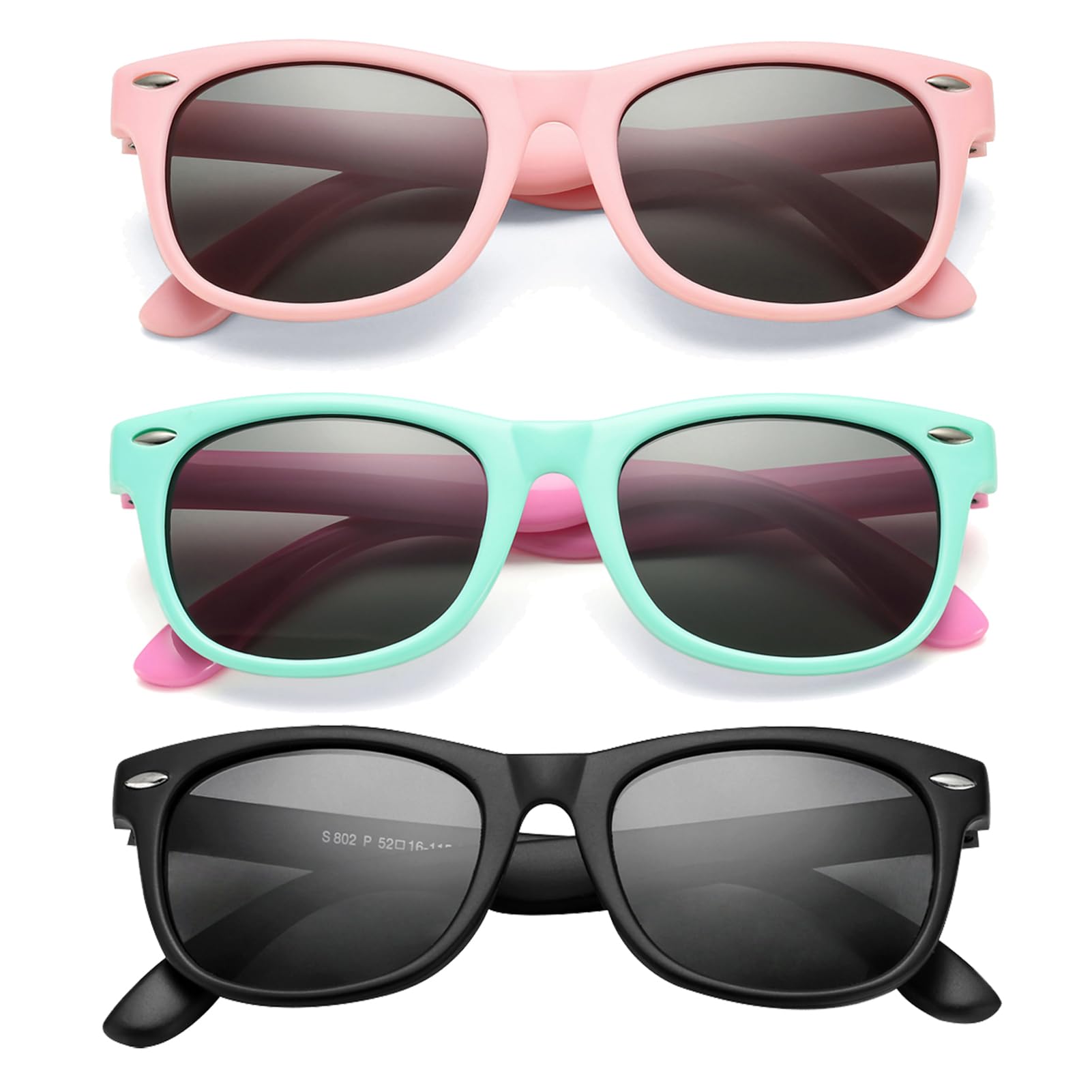 COASION Kids Polarized Sunglasses Age 3-9 Flexible Shades UV Protection