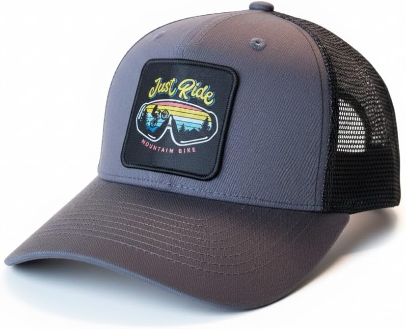 Trucker Hat - Mountain Biking with Just Ride Vintage Patch