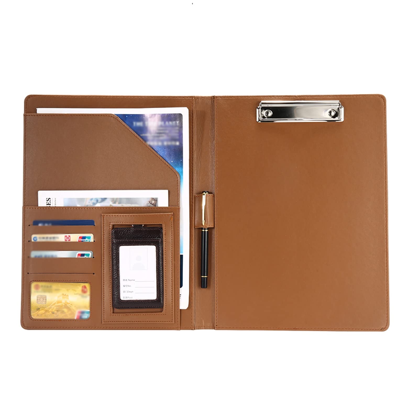 klemmbrettmappe A4- und Buchstabengröße Abdeckungsordner Multifunktionale Datei Organizer Binder mit Metallplatte Clip Multi-Color Business Folder-2-Packungen Klemmbrett-Mappe ( Color : Brown )