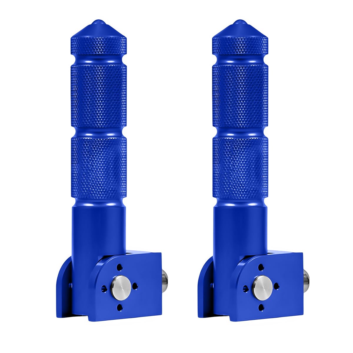 2 PCS Universal 90-Degree Foldable Motorcycle Passenger Foot Pegs (8MM, Blue)