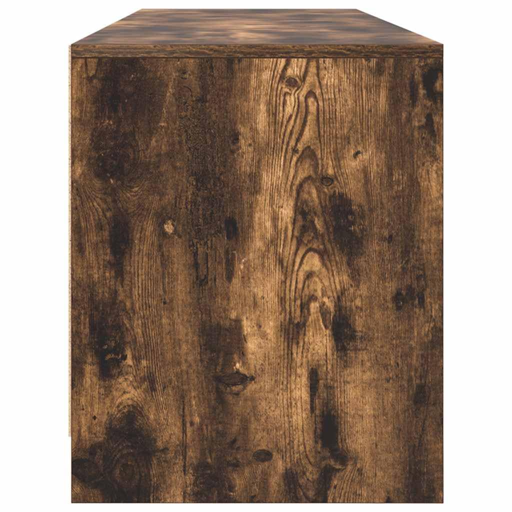Mobile TV in legno di rovere affumicato, 188,5 x 41 x 50 cm, con ampio spazio portaoggetti, pratiche porte, moderno mobile basso per soggiorno, camera da letto, home theater e gaming