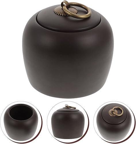 Miniatura 9 de STOBOK 2 piezas de soporte para humedad, arcilla para tapa, recipiente estilo olla, almacenamiento redondo, cerámica, morado, tradicional, sellado y