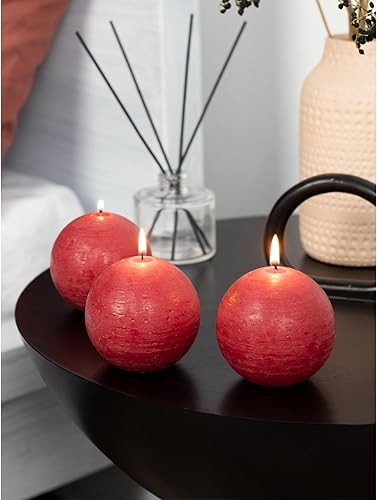 Miniatura 5 de CANDWAX Juego de 3 velas redondas de 3 pulgadas, decoración perfecta para decoración de bodas y velas románticas, velas sin perfume de larga