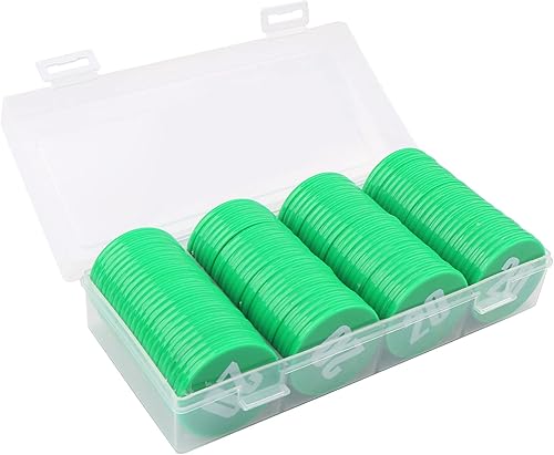 Miniatura 2 de HAKITAROOM Juego de 100 fichas de póquer  Monedas circulares de plástico de 1.58 pulgadas para juegos y contar, 0.16 oz cada una, accesorios