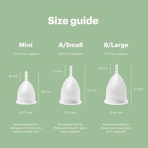 Miniatura 4 de OrganiCup Copa menstrual – Almohadillas y tampones alternativos – Tamaño A/S – Vaso de período reutilizable – Aprobado por la FDA – Certificado