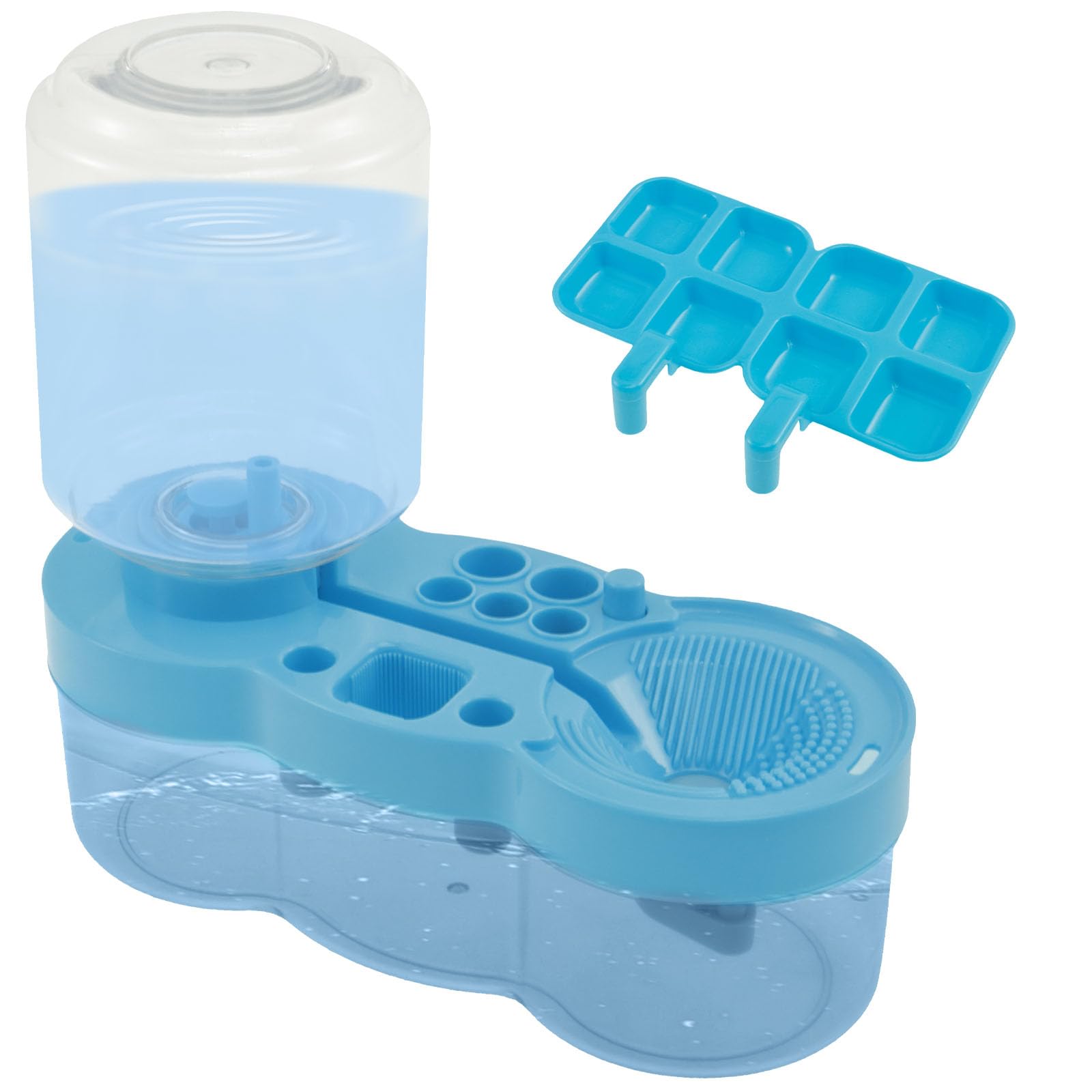 Paint Brush Rinser, Multifunctional Paintbrush Cleaner with Tray, Artist Paintbrush Cleaning Water Cycle Rinser for Water Based Paint Brush, Acrylic Brushes, Makeup Brushes (Blue)