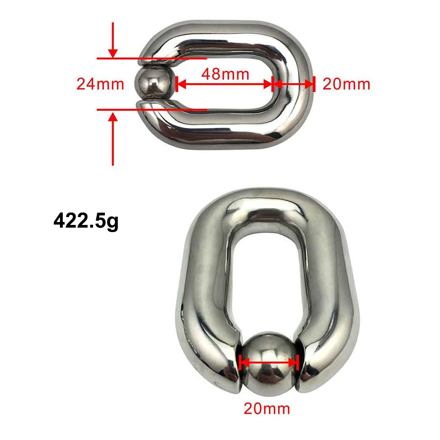 SeLgurFos Anello del rubinetto del pendente del peso dello scroto, anelli del testicolo Giocattoli del sesso del metallo per gli uomini Ritardo dell'eiaculazione (big)