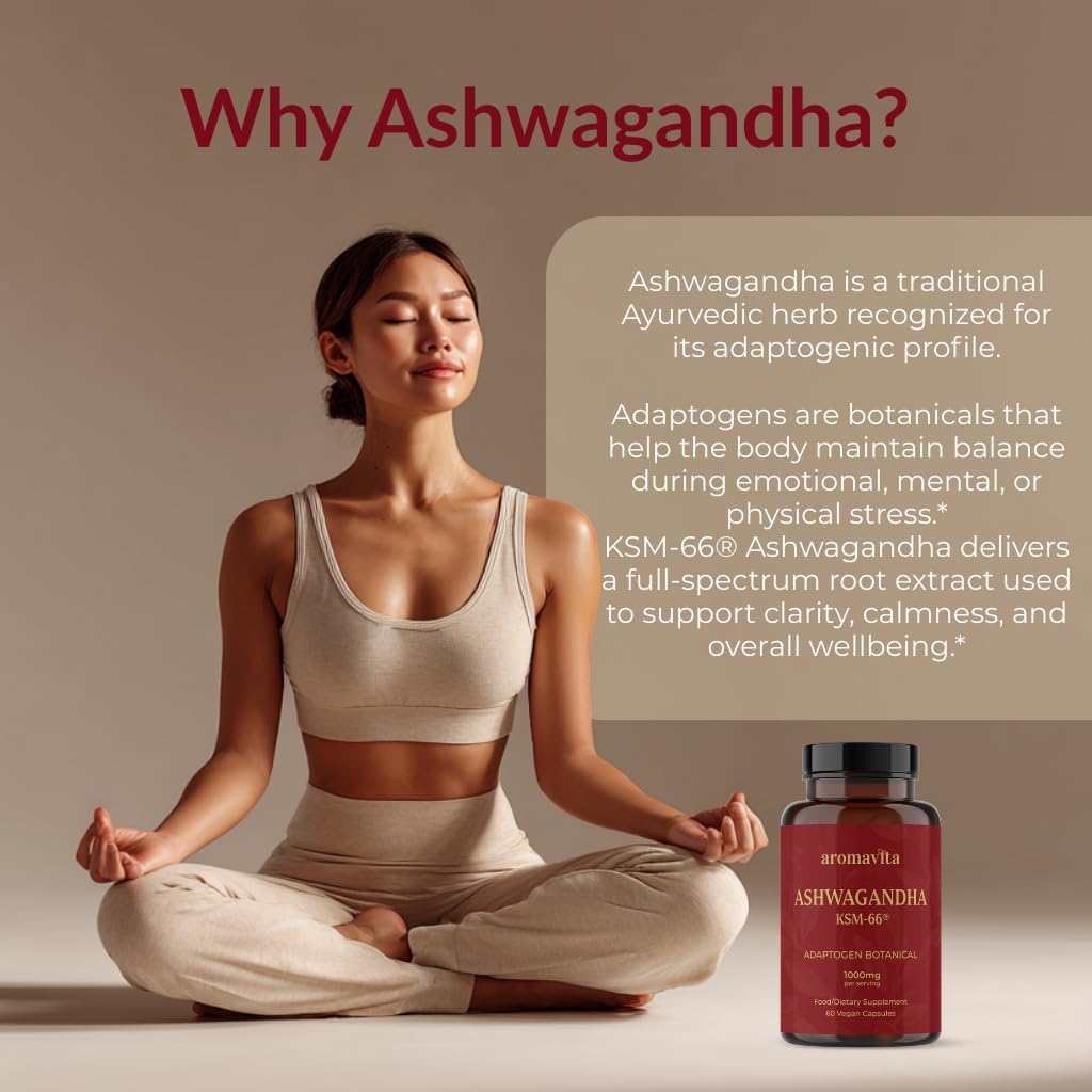 Ashwagandha Capsules – KSM-66® 1000mg Daily Dose – Pure Organic Root Powder Extract Ayurvedic Supplement - Focus Mood Support Increase Energy Strength. Natural KSM for Superior Absorption. - Image 7