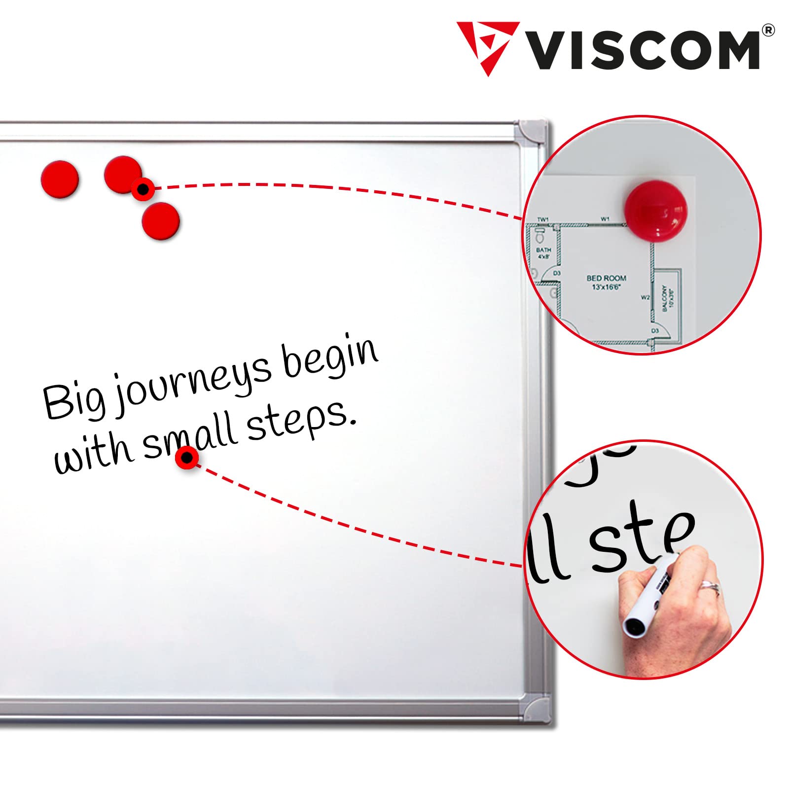 Whiteboard NOTE - schutzlackierte Magnettafel beschreibbar - 75x110 cm
