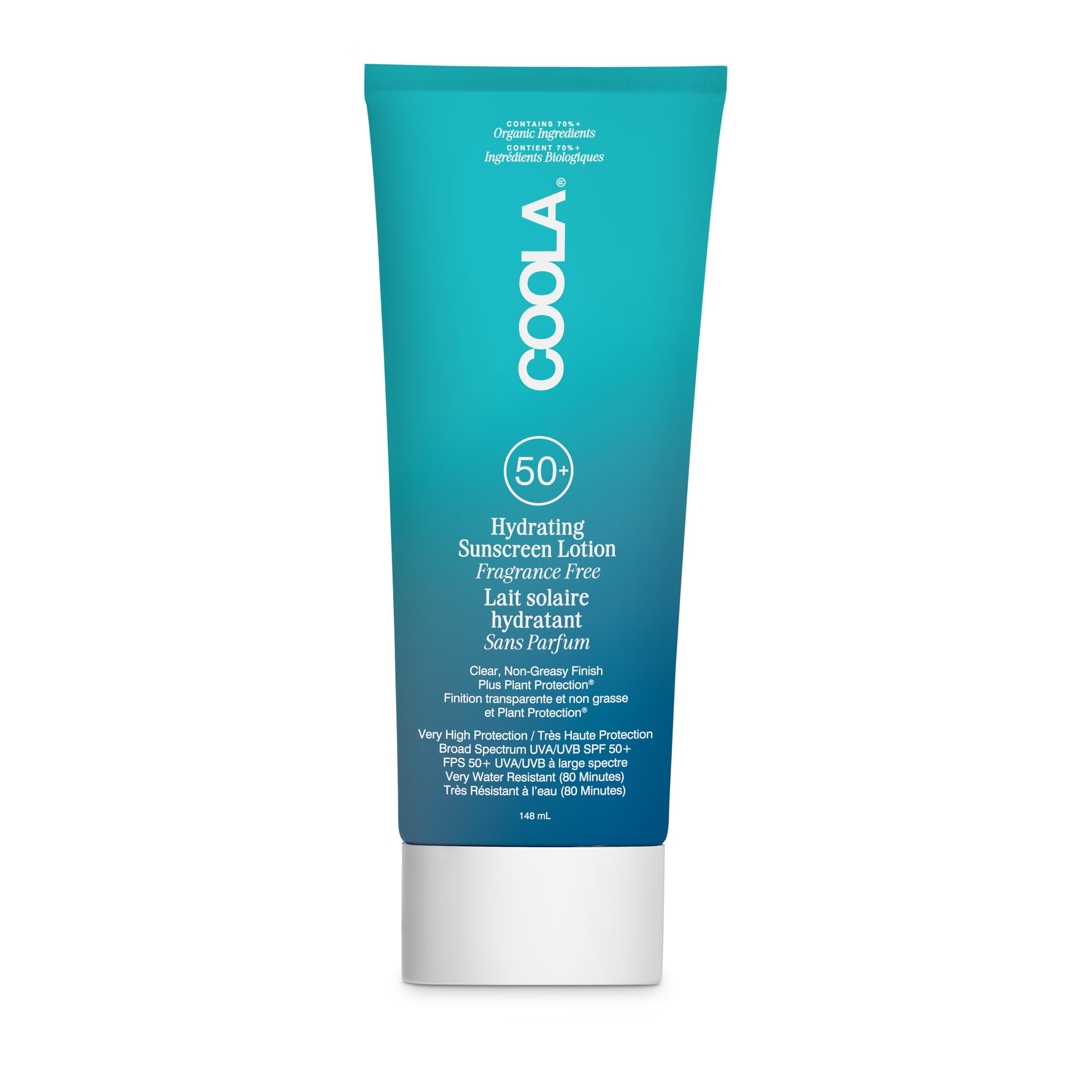 COOLA Organic Sunscreen SPF 50 Sunblock Body Lotion, Dermatologist Tested Skin Care for Daily Protection, Vegan and Gluten Free, Fragrance Free (148 ml)