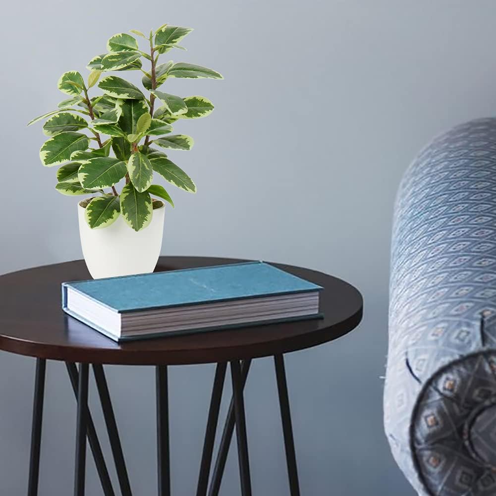 Briful Artificial Plants Mini Camellia Potted Fake Plants Small Faux Plastic Plants Desk Plant Artificial Flowers with Vase for Home Office Desk Kitchen Garden Indoor Decor - Image 3