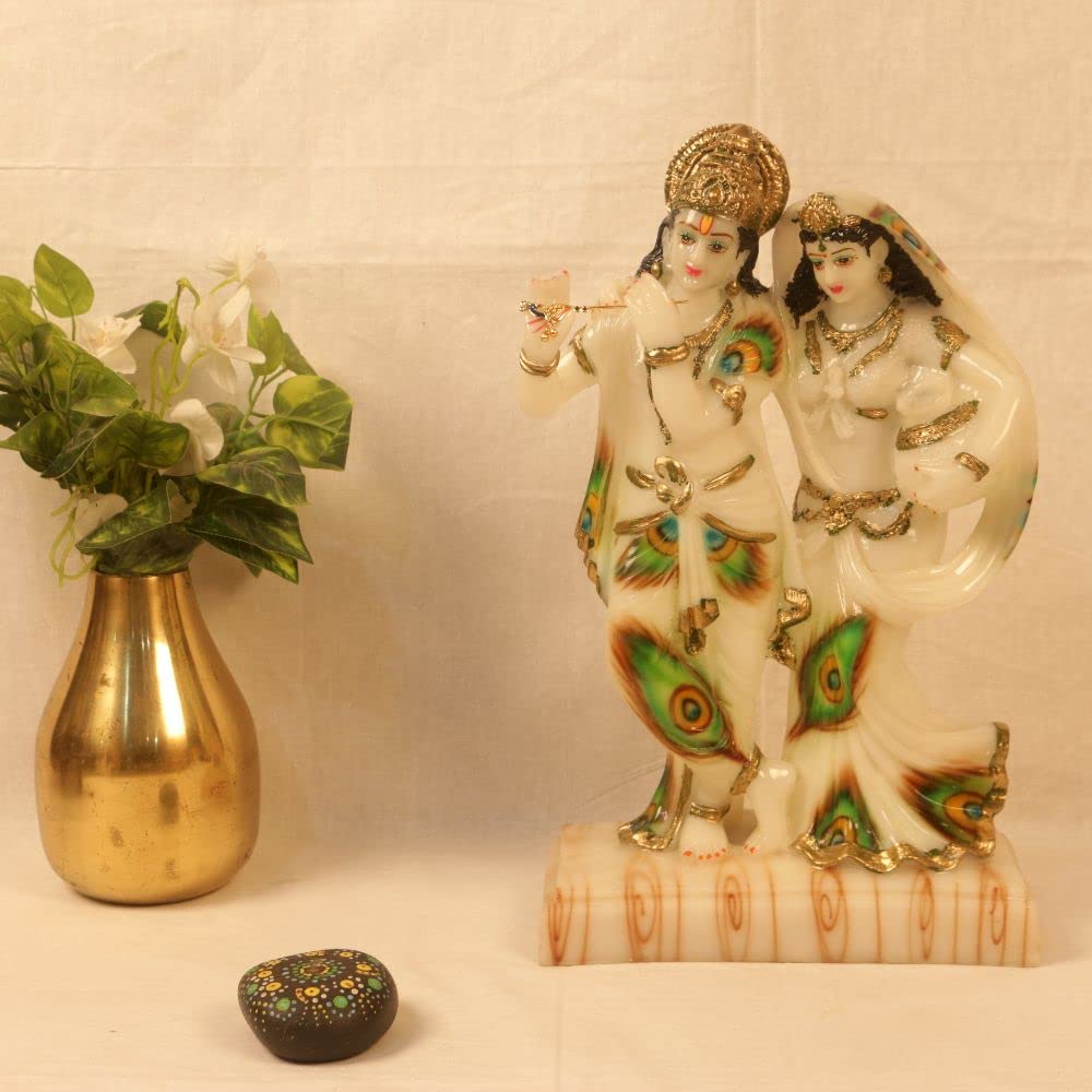 Radha Krishna Kishan Murti Idol Statue Sculpture - Resin (Radha Krishna Standing) Home Living Room Decoration