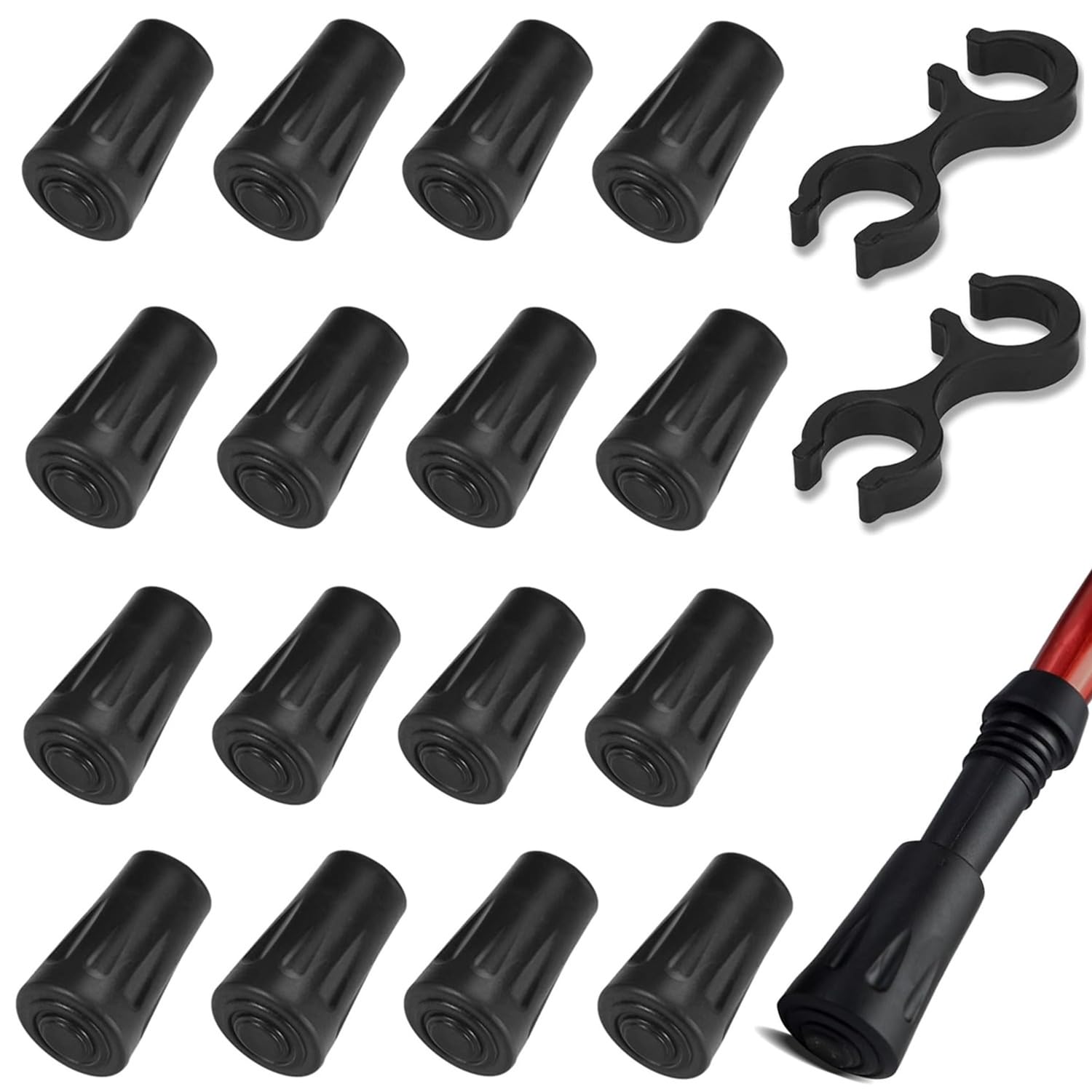 Lot De 8 Embouts En Caoutchouc 19mm Antidérapants Pour Bâtons De Marche Et Béquilles