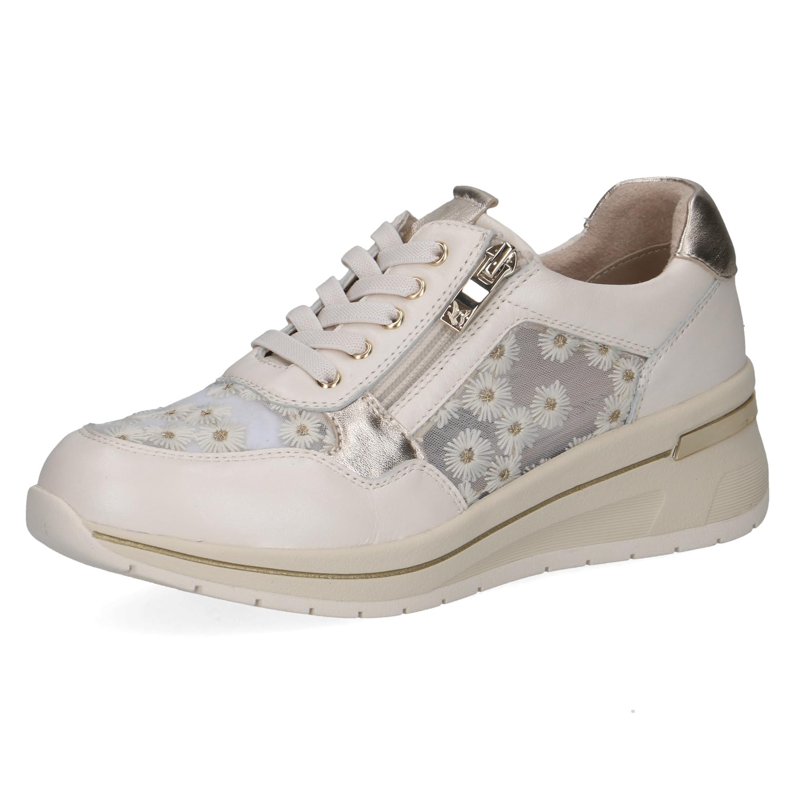CAPRICE women's flat sneakers, Yellow (VANILLA COMB), 8 UK