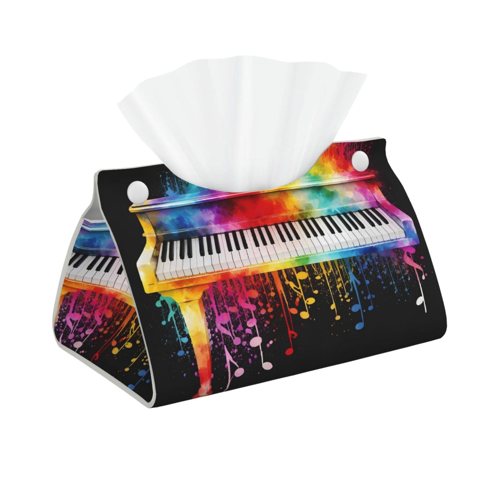 Colorful Piano Keyboard Long Tissue Box Cover Holder Home Decor Aesthetic 7.87'' x 5.12'' x 0.98''