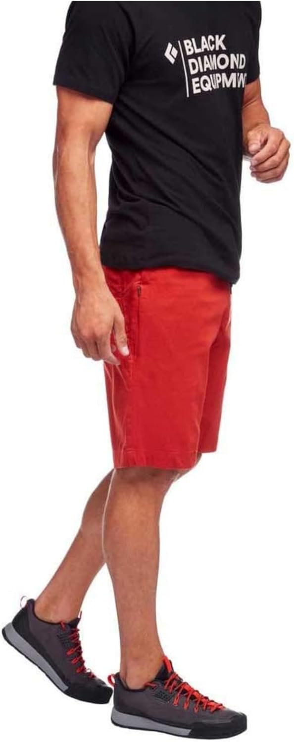 BLACK DIAMOND Men’s Notion Shorts – Stretch Organic Cotton, Climbing Fit, Elastic Waist Drawcord, Durable Gym & Crag Wear