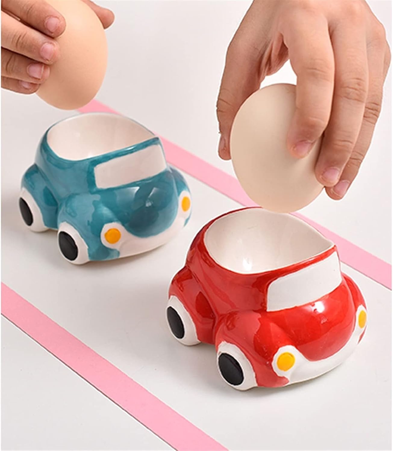 Egg Cups Egg Cup New Creative Ceramic Cute Children's Dessert Egg Cup Ice Cream Cup Holder Novelty Egg Cup Egg Holders(B)