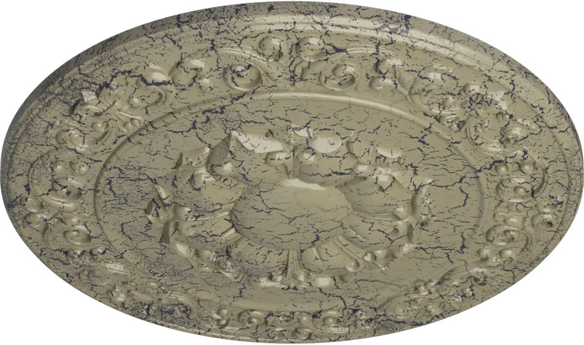 Ekena Millwork CM27SYCSC Sydney Ceiling Medallion 27 3/4"OD x 2"P (Fits Canopies up to 5 3/4") Hand-Painted Castle Stone Crackle