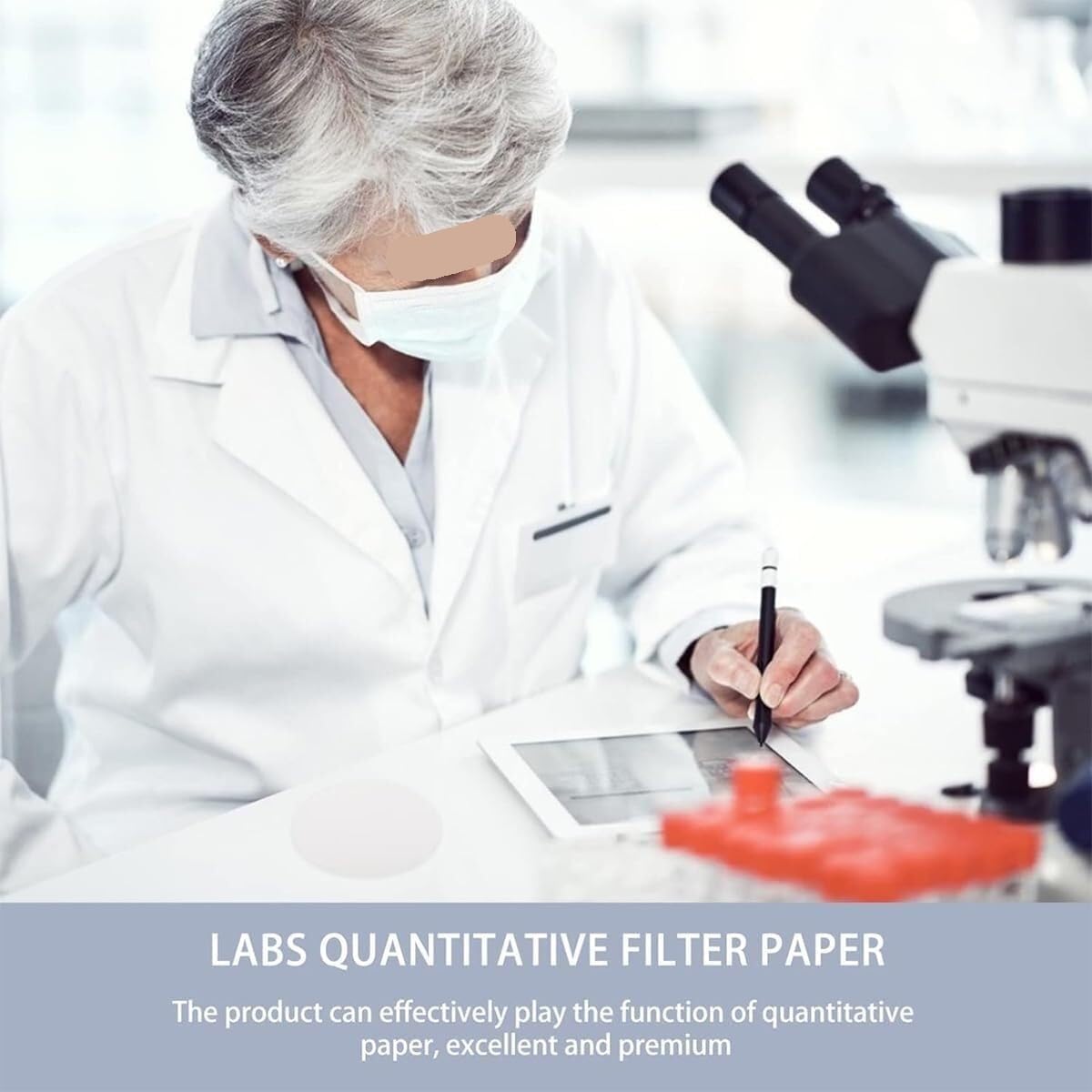 Papel de filtro cualitativo for uso en laboratorio, 100 unidades, 30 cm x 30 cm, ideal for análisis de contenido de grasa(30cmx30cm Slow)