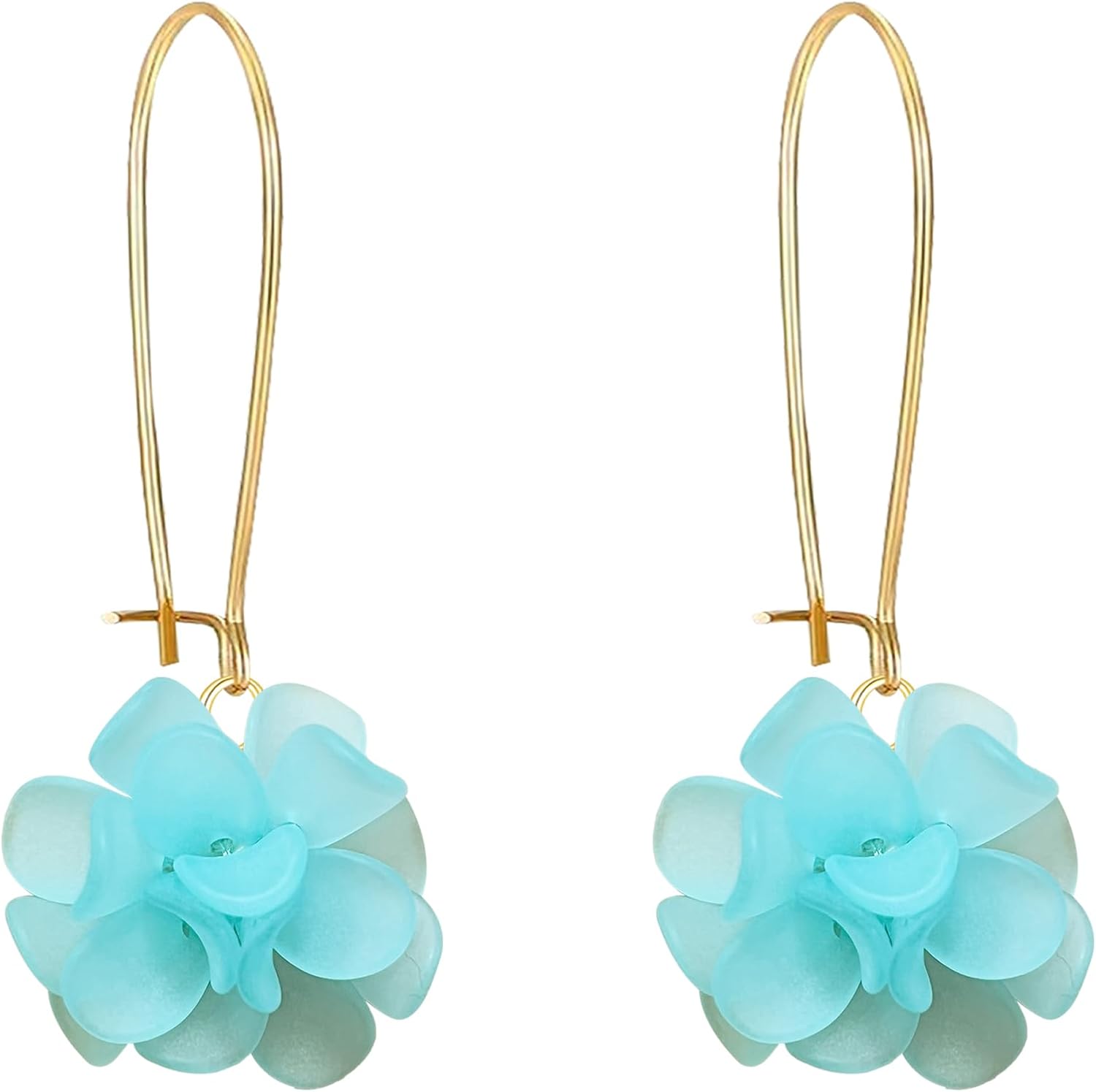 Boho Flower Cluster Ball Dangle Drop Earrings for Women Statement Resin Floral Earrings Vacation Party Jewelry Gift