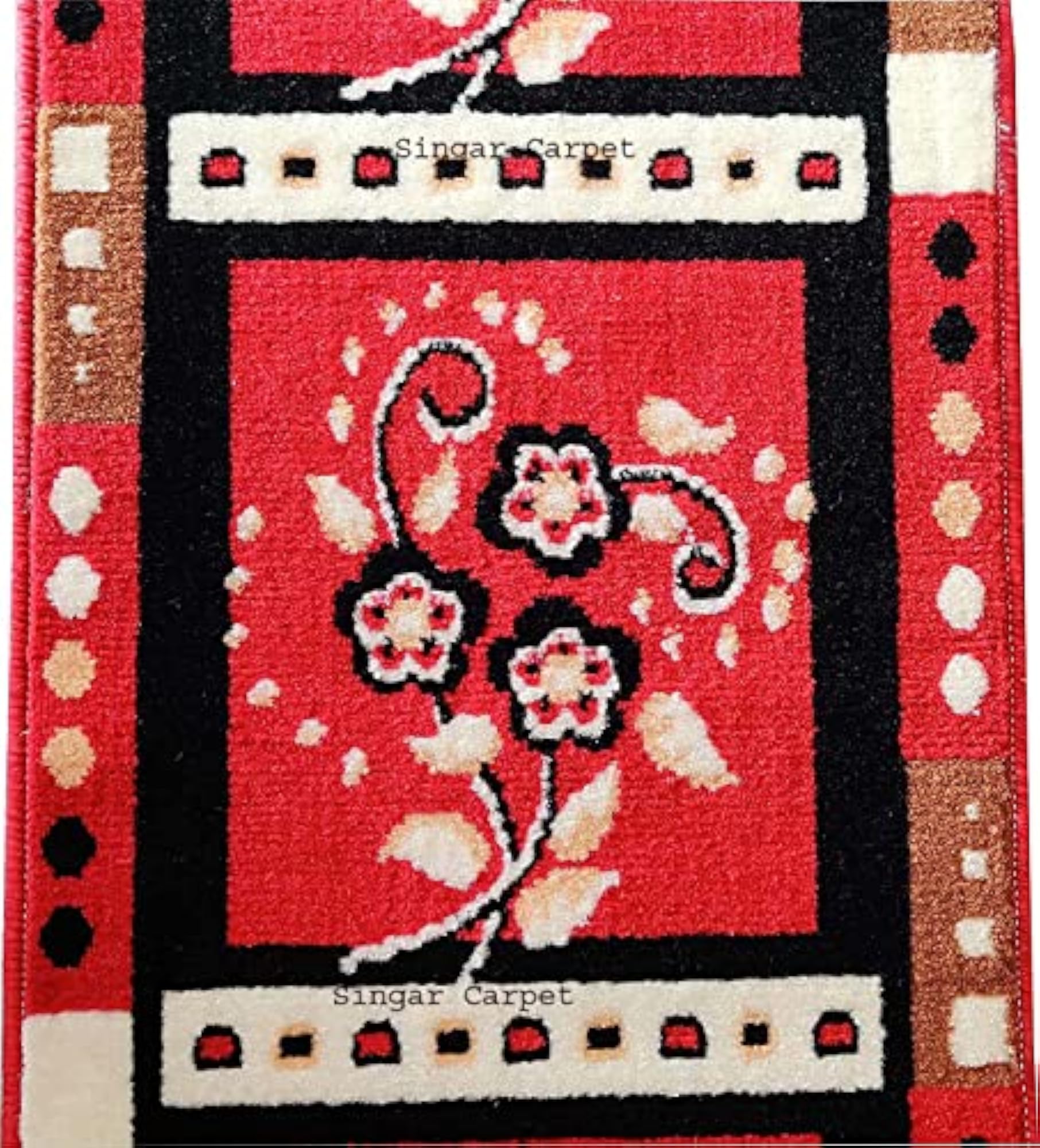 Solid Art Deco Rugs for Bedside Runner, Living Room & Kitchen