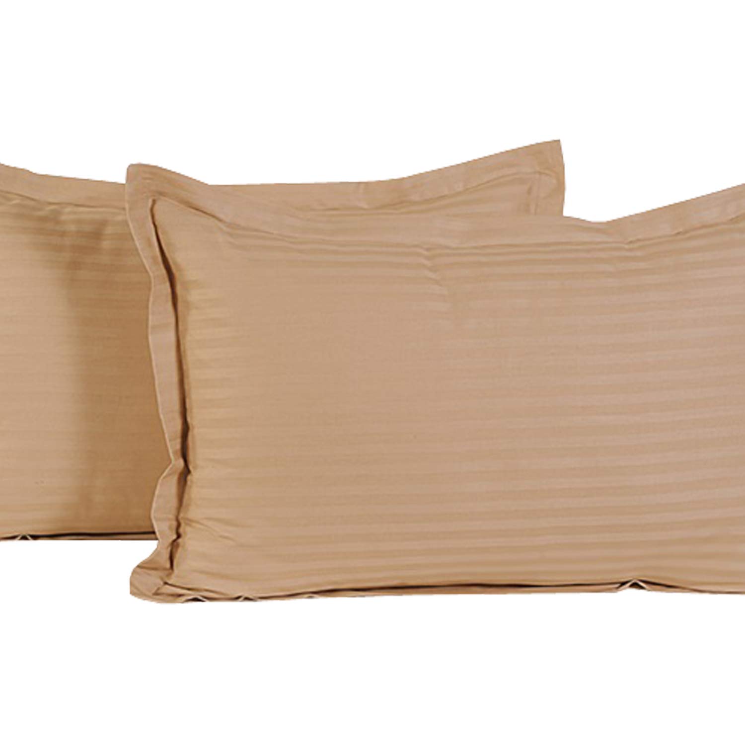 Kuber Industries Cotton Luxurious Striped 2 Pieces Pillow Cover 25"x17" (Light Brown), CTKTC13943