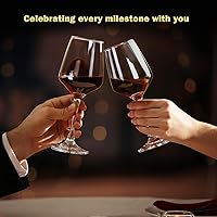 Vista 6 de Copas de vino tinto, juego de 2 copas de vino blanco, copas de vino sopladas a mano de 15 onzas, Copas de vino con tallo largo, perfectas