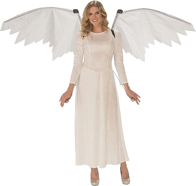 Rubies Mechanical Angel Costume Wings for Themed Parties and Halloween White