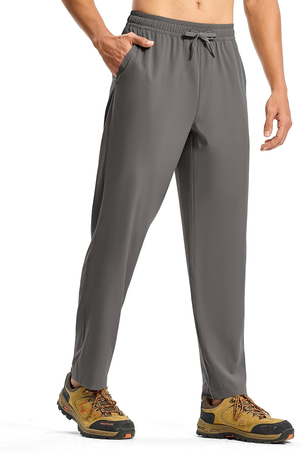 TBMPOY Mens Hiking Pants Lightweight Quick Dry 3 Pockets Travel Fishing Water-Resistant Athletic Workout Sweatpants