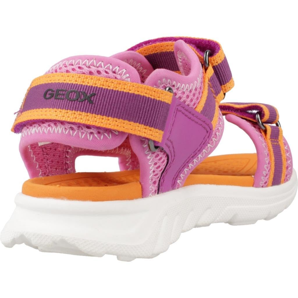 Geox - J SANDAL AIRADYUM GI, Sandalia Niñas, Fuchsia/Orange,