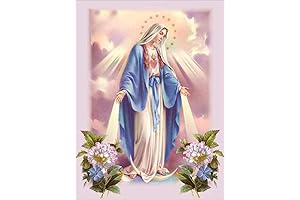 F-CANLAN Round Full Drill Diamond Painting Kit, 5D DIY Divine Prayer Virgin...