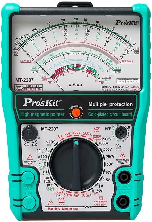Multímetro analógico MT-2207-C: función protectora, medidor de calidad para mediciones eléctricas precisas