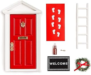 Christmas Elf Wooden Miniature Red Magical Elf Doo kit Elf Door for Wall Elf Decoration Ideas Elf arrivial Back Activities