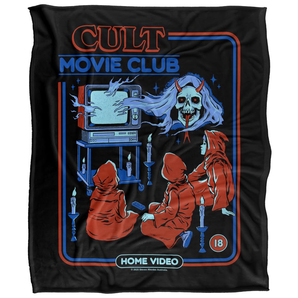 Plaid Steven Rhodes Cult Movie Club 152x127cm en molleton ultra doux