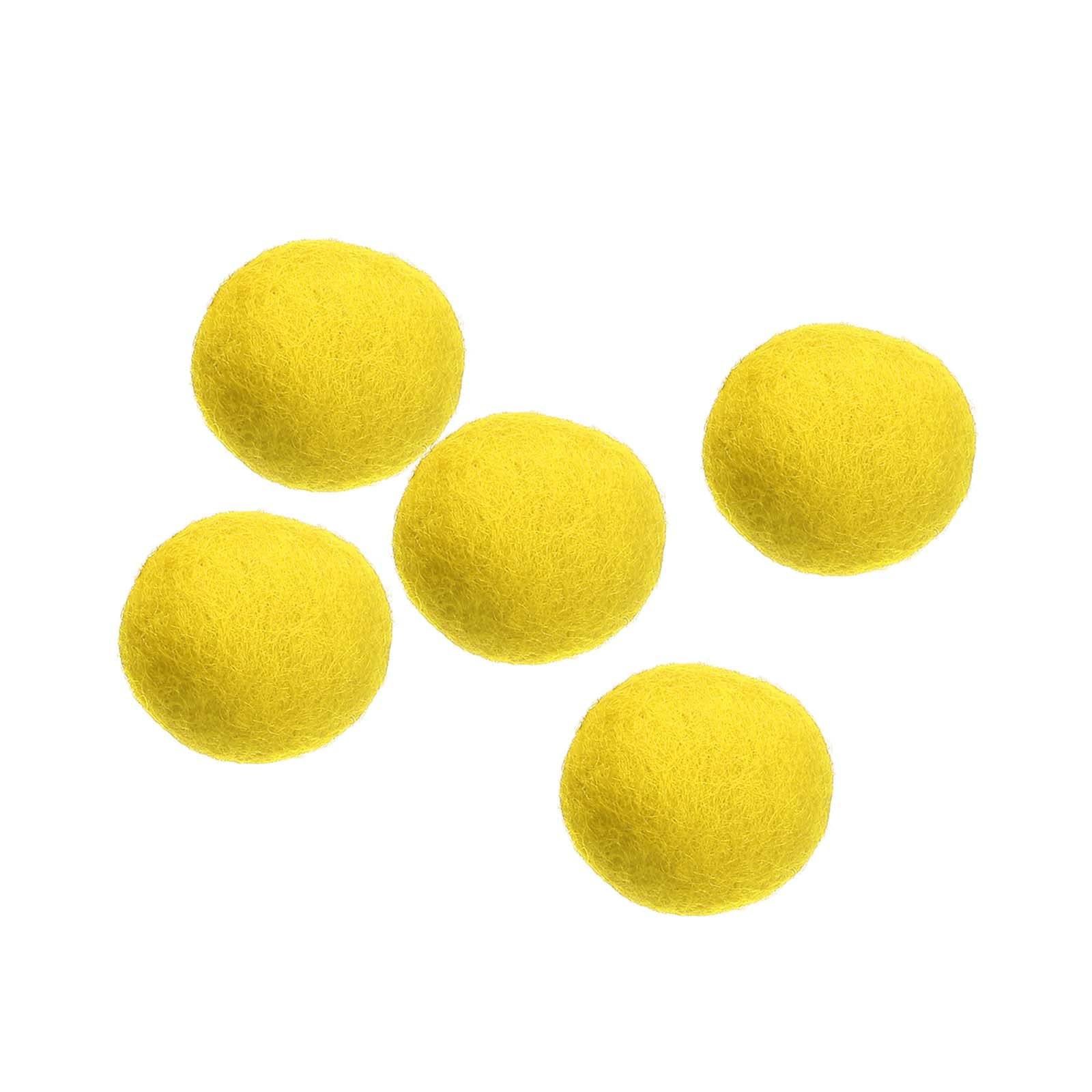 PATIKIL Wool Felt Balls Beads Wool Felting Pom 3cm 30mm Yellow for Home Crafts Handcrafts Project DIY Pack of 5 — image 1