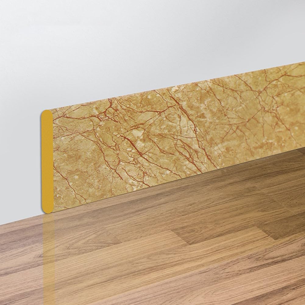 Self-adhesive Marble Patterned Skirting Board, Waterproof Marble Patterned Skirting Board, For Wall Corners, Table Edges, Kitchen Counters, And Gas Pipe, 8 * 200cm(Gold Texture)