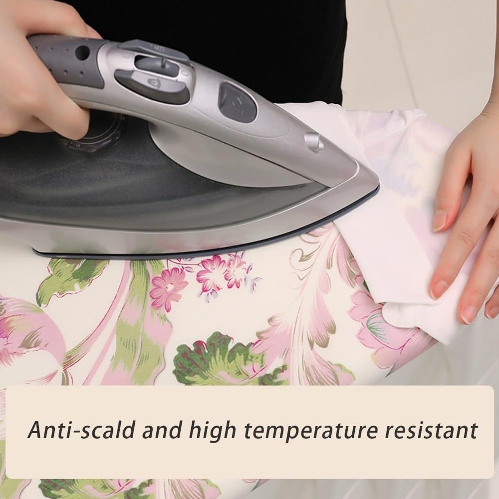 Small Ironing Board Cover 12x35in, Cotton Table Top Ironing Board Cover, Adjustable Heat Resistance Replacement Ironing Board Cover Easy Installation(White)