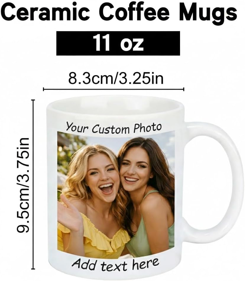 Custom Coffee Mug, Customizable Mug with Photo, Ceramic Coffee Cups for Friends, Everyday Use Gift Customized 11oz Tea Cup for Men & Women(Sky Blue) - Image 7